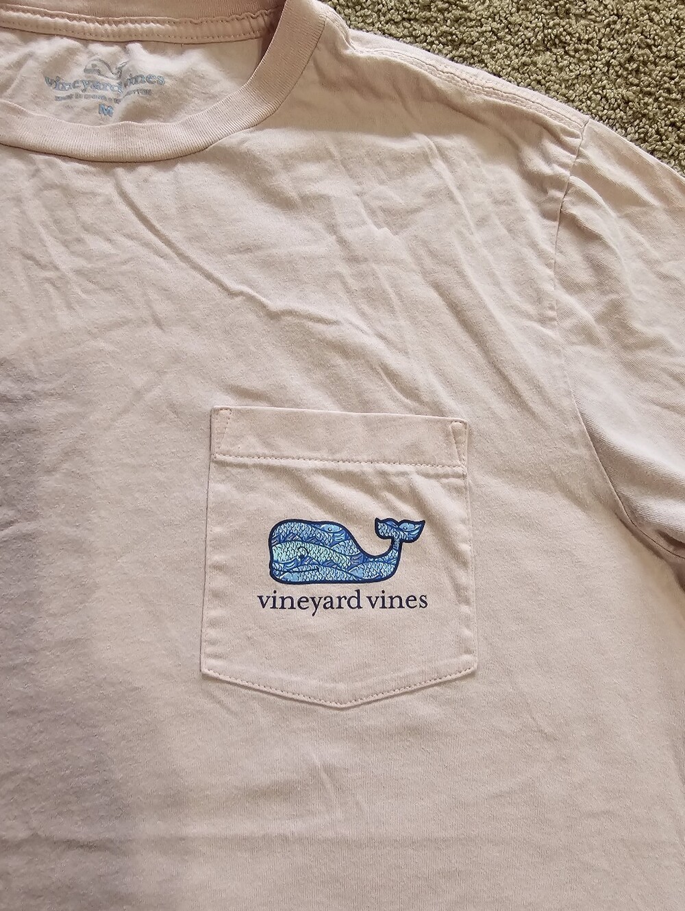 Vineyard Vines Light Pink Short Sleeve Pocket Tee Size M - Picture 3 of 5